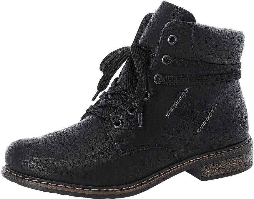 Rieker Veterlaarsjes veterschoenen blokhak met gevoerde schachtafsluiting