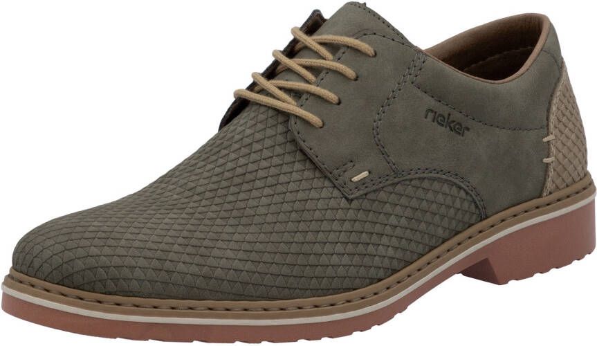 Rieker Veterschoenen business-veterschoenen lage schoen met modieuze embossing