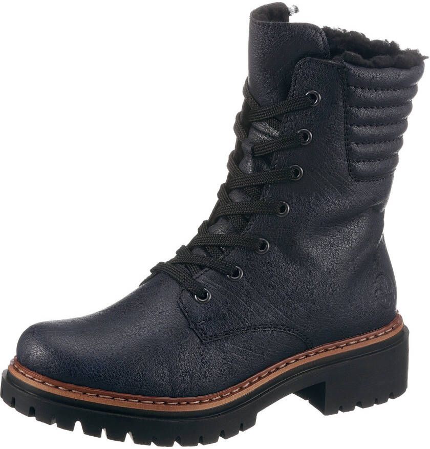 Rieker Veterboot 72600 14 Blauw Warm Gevoerd - Foto 2