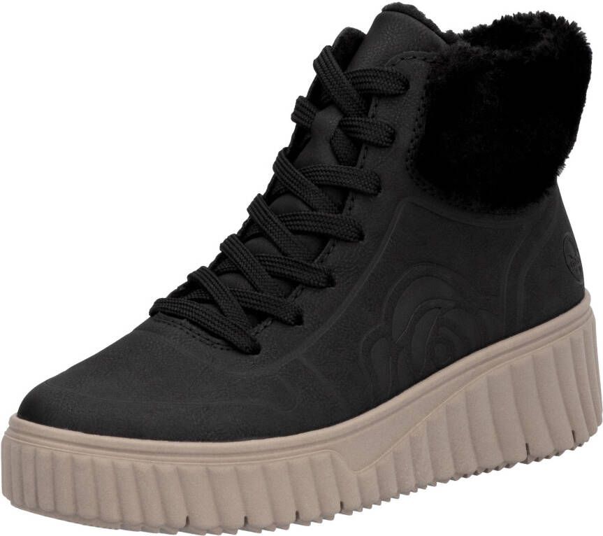 Rieker Winterlaarzen wedge enkellaars veterschoenen met binnenrits