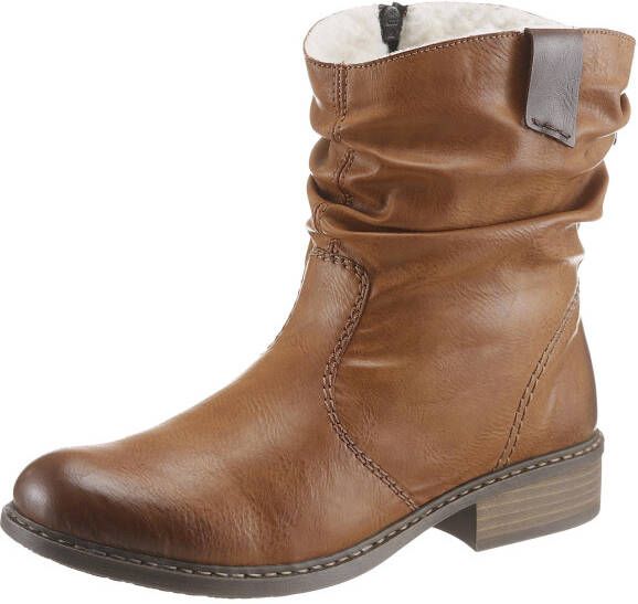 Rieker Winterlaarzen winterankle boots blokhak warme voering geraffte slouchy schacht - Foto 2