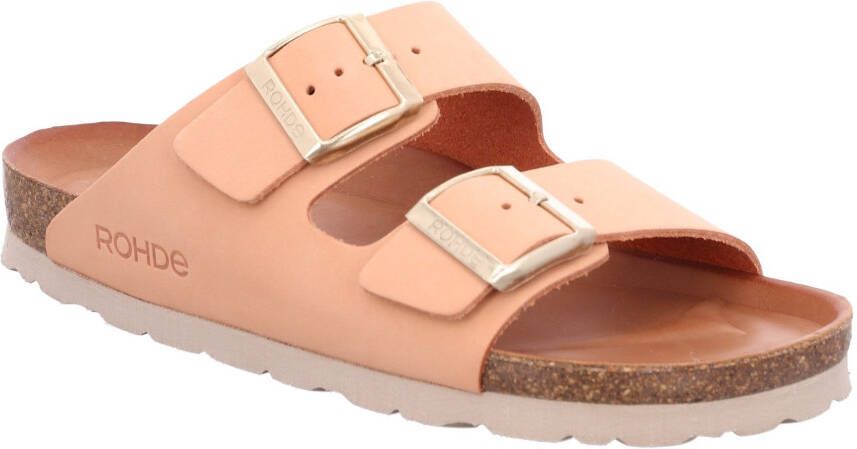 Rohde Slippers Alba sleehak zomerschoenen pantoffels met twee gespsluitingen