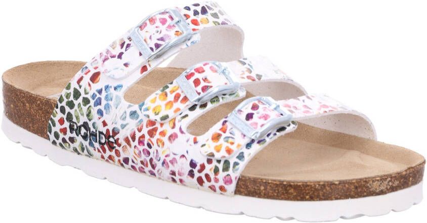 Rohde Slippers Alba zomerschoenen slippers pantoffels met kleurrijke print g-breedte = breed