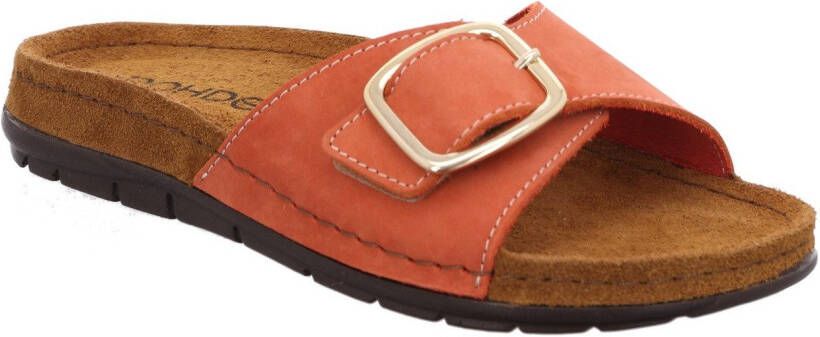 Rohde Slippers Rodigo Zomerschoen slippers strandschoen badschoen met leren zacht voetbed