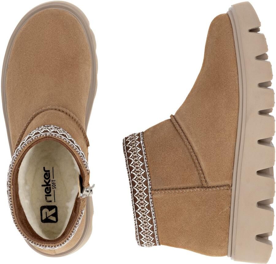 RRieker R-Rieker Winterlaarzen Plateauzolen enkellaarsjes met textielen rand in ethno-look - Foto 3