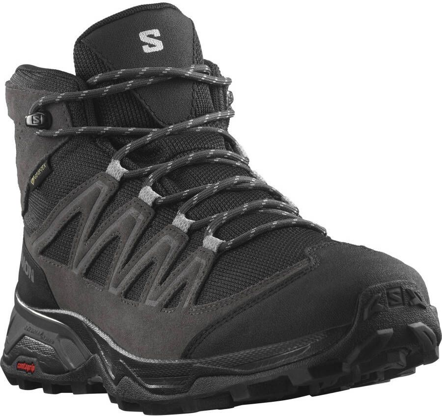 Salomon X Ward Leather Mid GTX Wandelschoenen zwart grijs