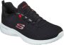 Skechers Dynamight 58360-BKRD Mannen Zwart Trainingschoenen Sportschoenen - Thumbnail 1