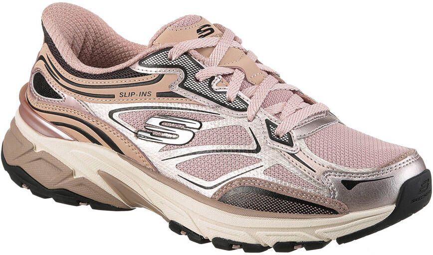 Skechers Slip-on sneakers STAMINA SPORT Retro sneaker veterschoen met metallic accenten