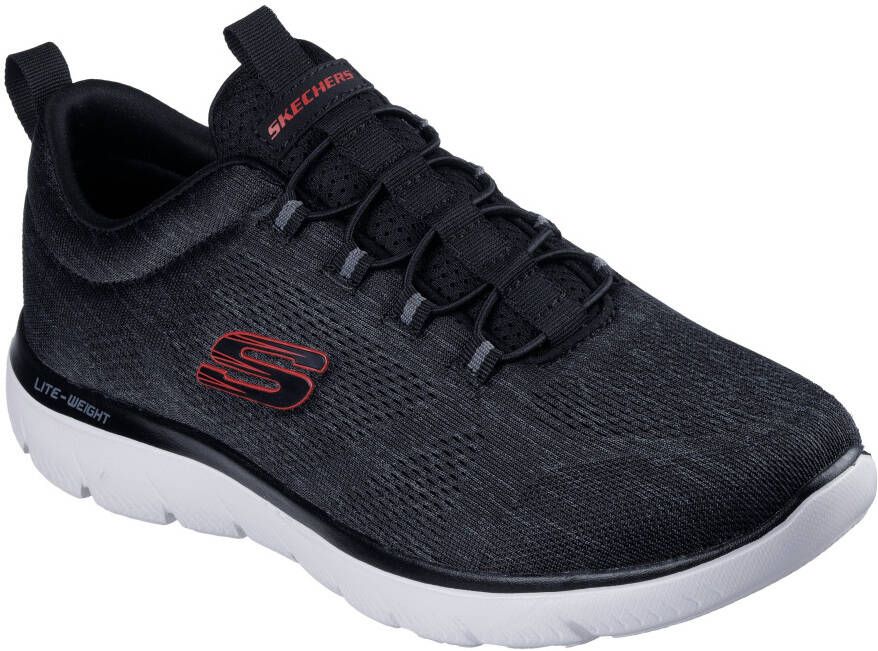 Skechers Slip-on sneakers Summits Vrijetijdsschoen slipper comfortschoen met elastische bungee-veters
