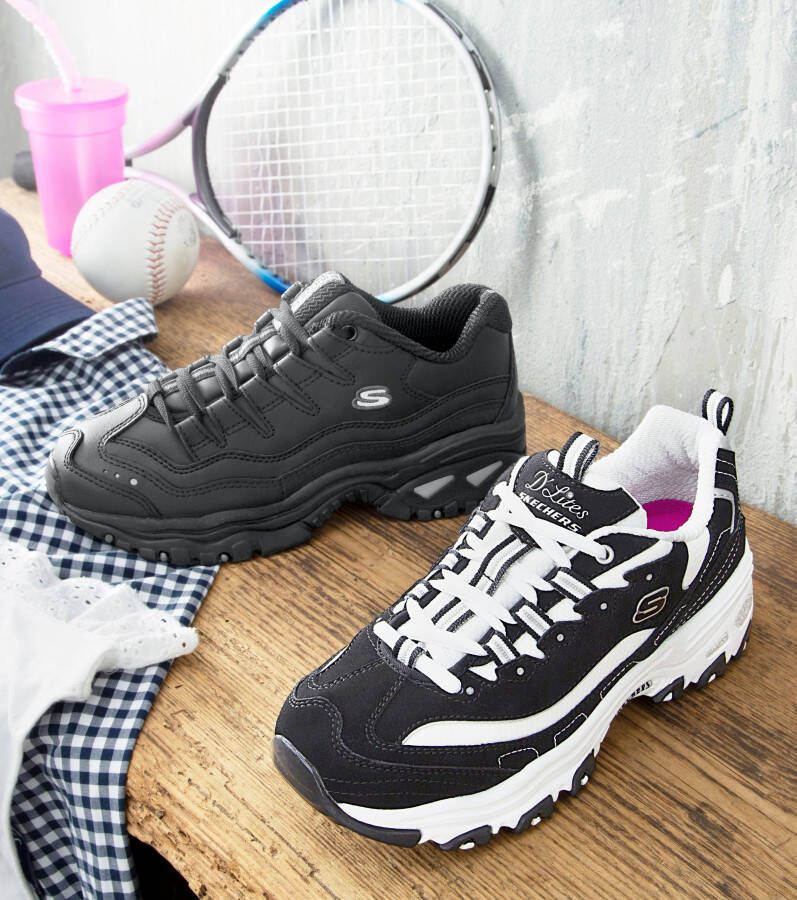 Skechers D'LITES-BIGGEST FAN Sneakers Vrouwen Black White - Foto 2