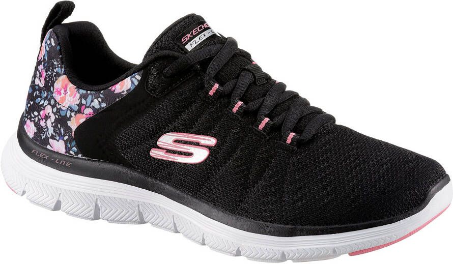 Skechers Sneakers FLEX APPEAL 4.0 LET IT BLOSSOM met bloeiprint op de hiel vrijetijdsschoen lage schoen veterschoen