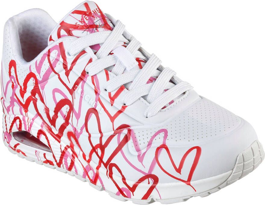 Skechers Sneakers met sleehak UNO-SPREAD THE LOVE Vrijetijdsschoen lage schoen veterschoen met coole graffiti-print - Foto 5