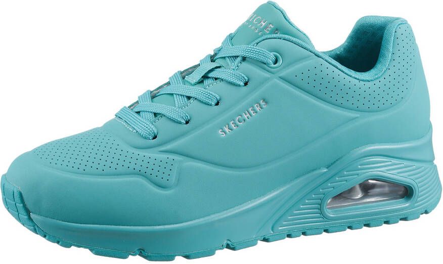 Skechers Sneakers met sleehak Uno Stand on Air met fijne perforatie vrijetijdsschoen lage schoen veterschoen