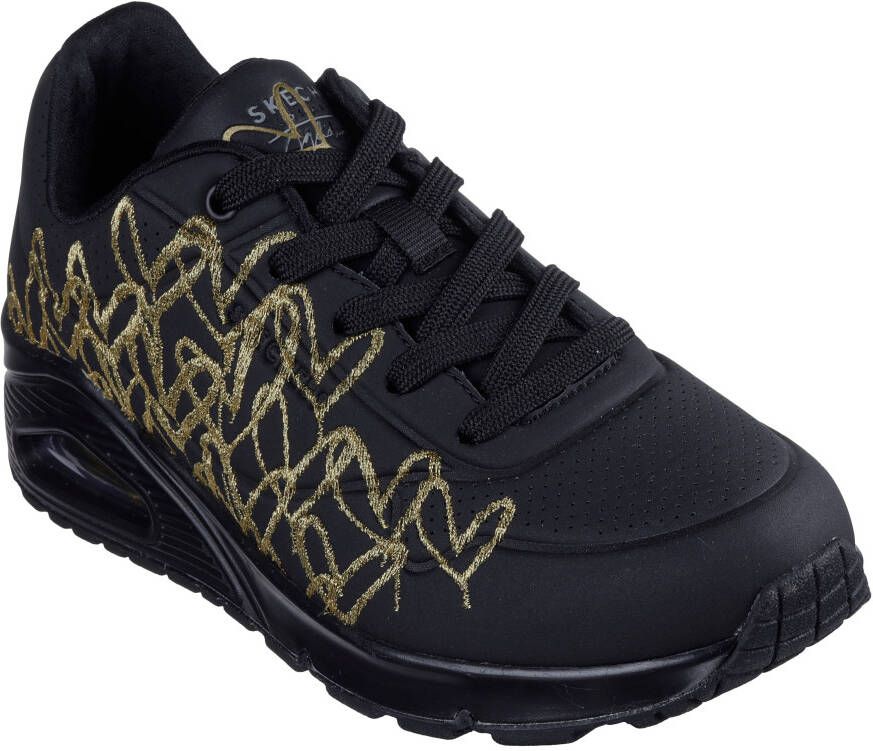 Skechers Sneakers UNO-GOLDEN HEART Vrijetijdsschoen veterschoen met goudkleurige mylar borduursels