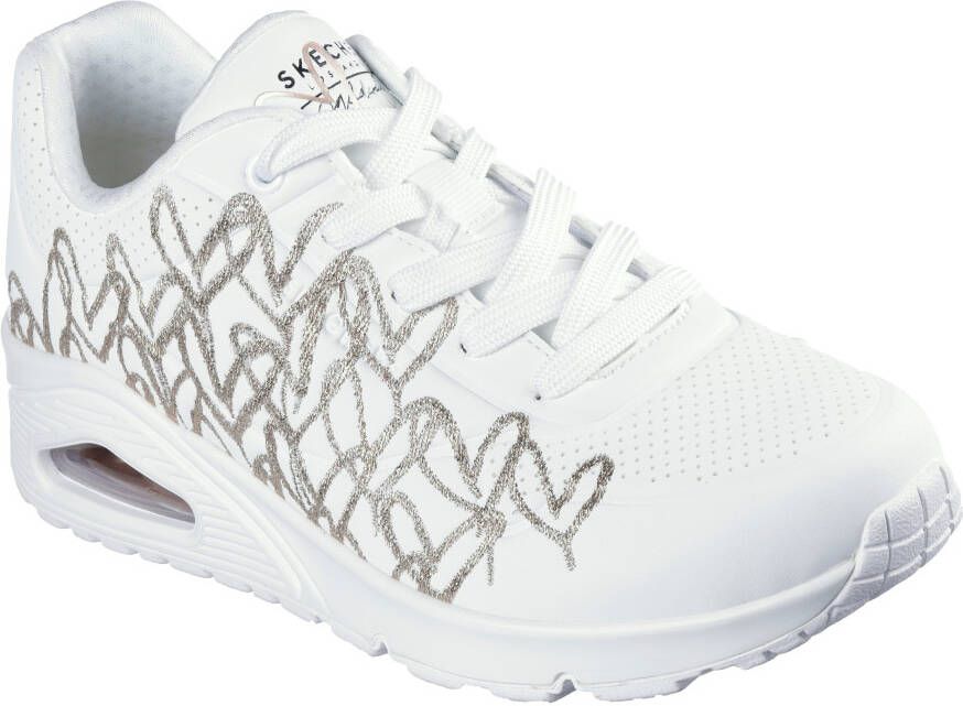 Skechers Sneakers UNO-GOLDEN HEART Vrijetijdsschoen veterschoen met goudkleurige mylar borduursels