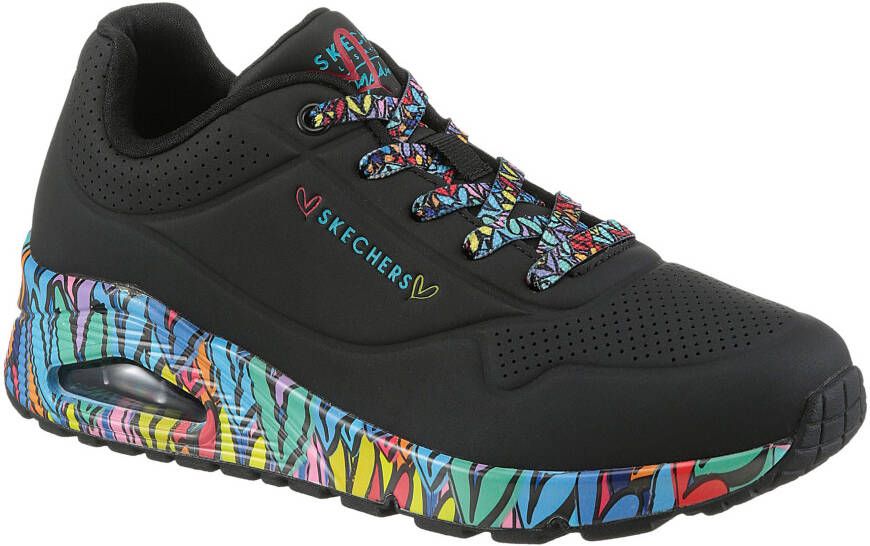 Skechers Sneakers Uno Plateausneaker veterschoen met sleehak