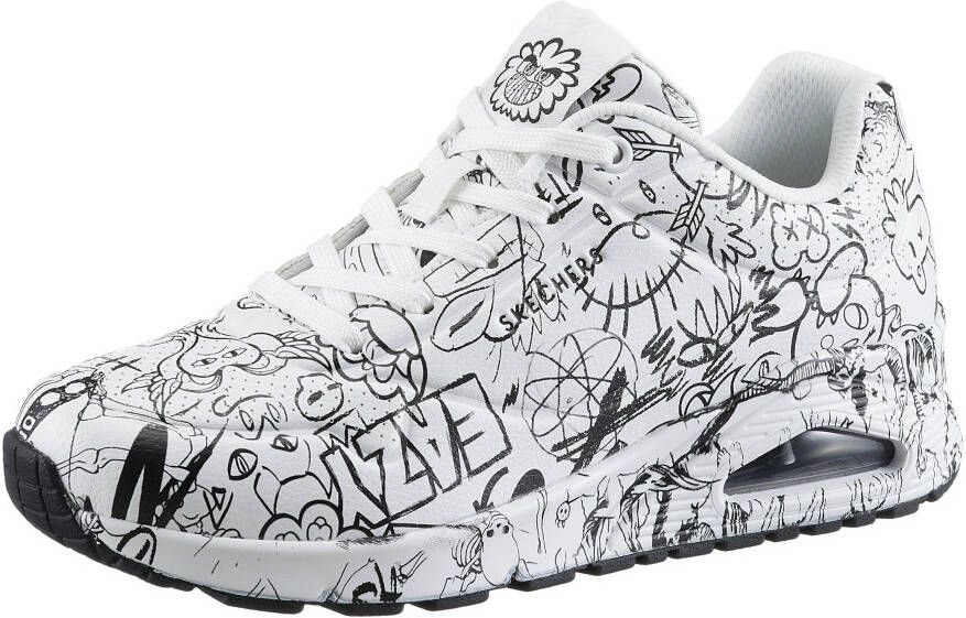 Skechers Sneakers UNO-PROCESS SKETCH met coole schetsprint vrijetijdsschoen lage schoen veterschoen - Foto 4