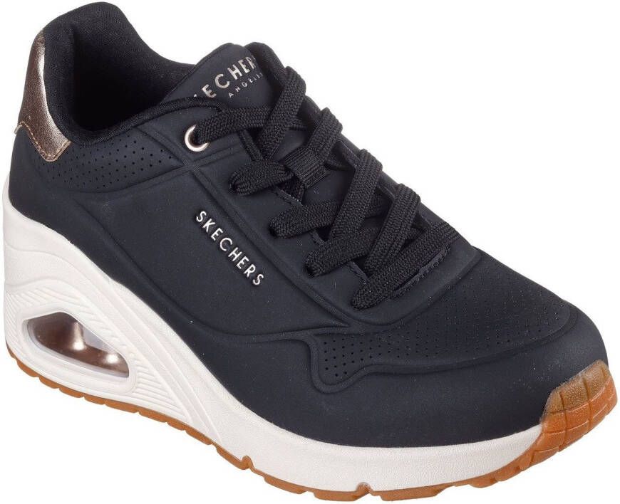Skechers Sneakers UNO WEDGE-HI STEPS wedge sneaker veterschoen met air-cooled memory foam
