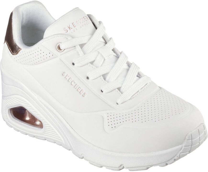 Skechers Sneakers UNO WEDGE-HI STEPS wedge sneaker veterschoen met air-cooled memory foam
