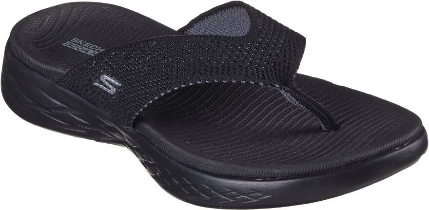 Skechers Teenslippers ON-THE-GO 600-FLOURISH zomerschoen slippers poolslides met zachte tussenstuk voor de tenen