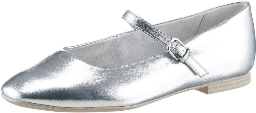 Tamaris Ballerina's met riempje blokhak zakelijke schoen flats in veganistische uitvoering