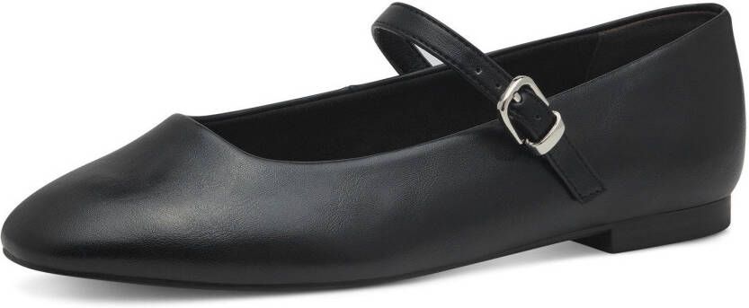 Tamaris Ballerina's met riempje blokhak zakelijke schoen flats in veganistische uitvoering