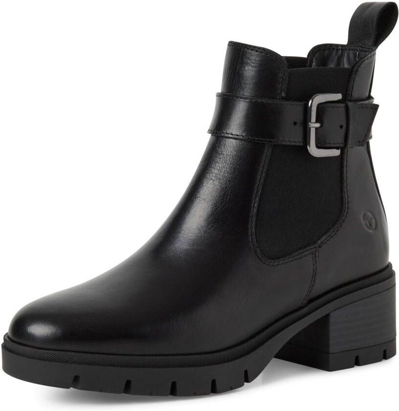 Tamaris Chelsea-boots blokhak enkellaarsjes instaplaarzen met siergesp - Foto 3