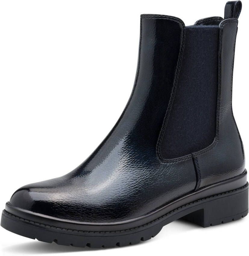 Tamaris Chelsea-boots blokhak basic enkellaars in vegan afwerking - Foto 3