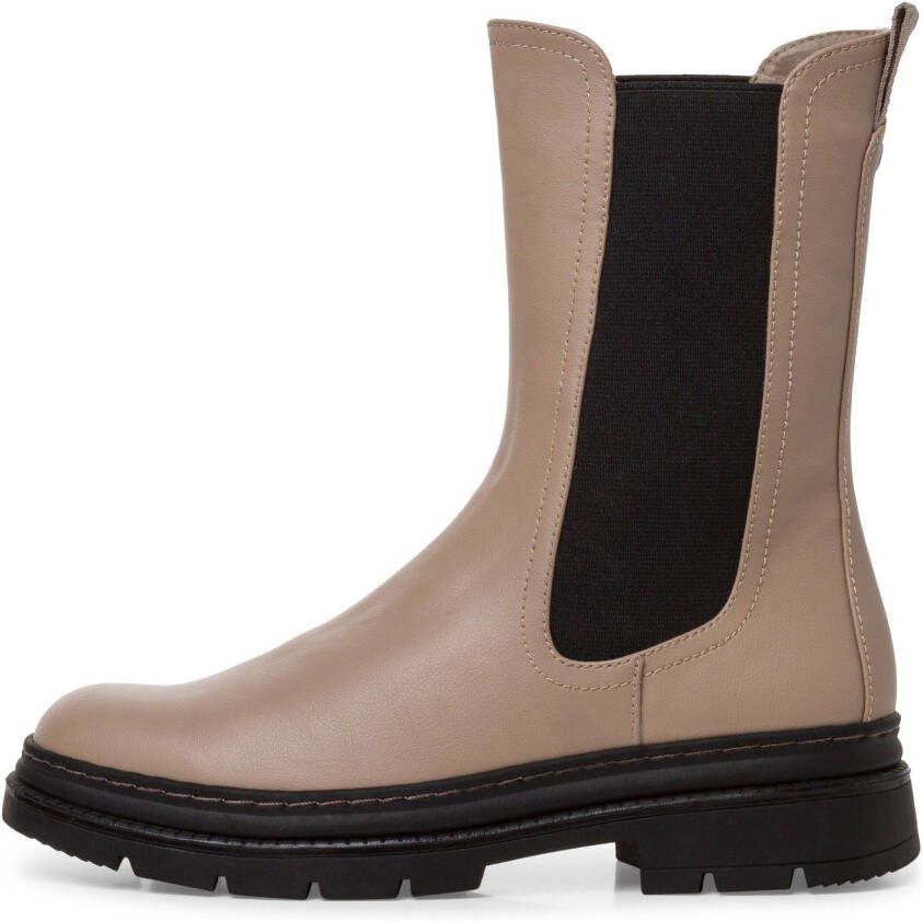 Tamaris Chelsea-boots in een trendy contrast-look