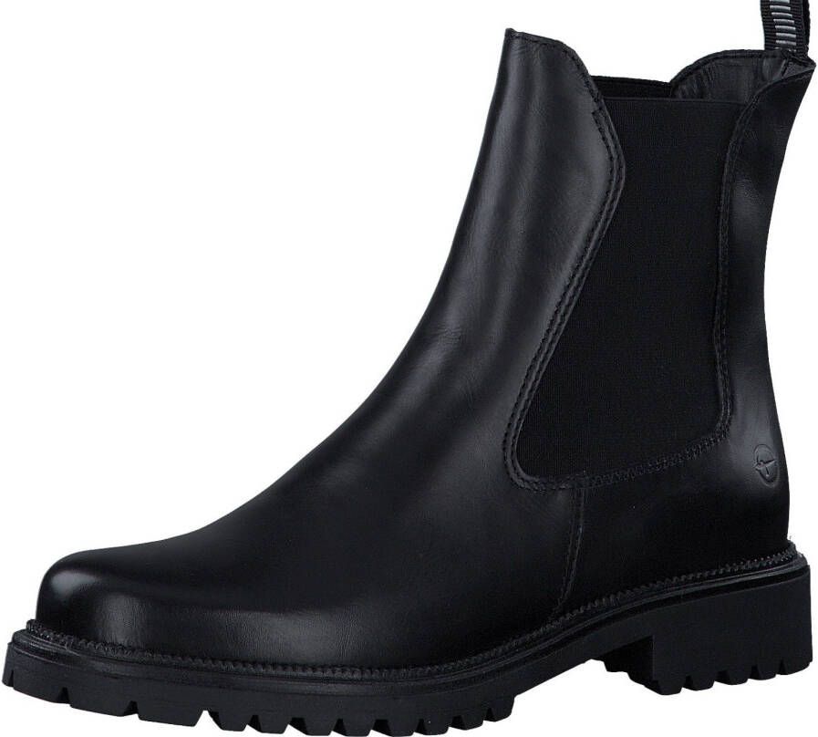 Tamaris Chelsea-boots blokhak instaplaarzen met stretchinzetten aan beide zijden