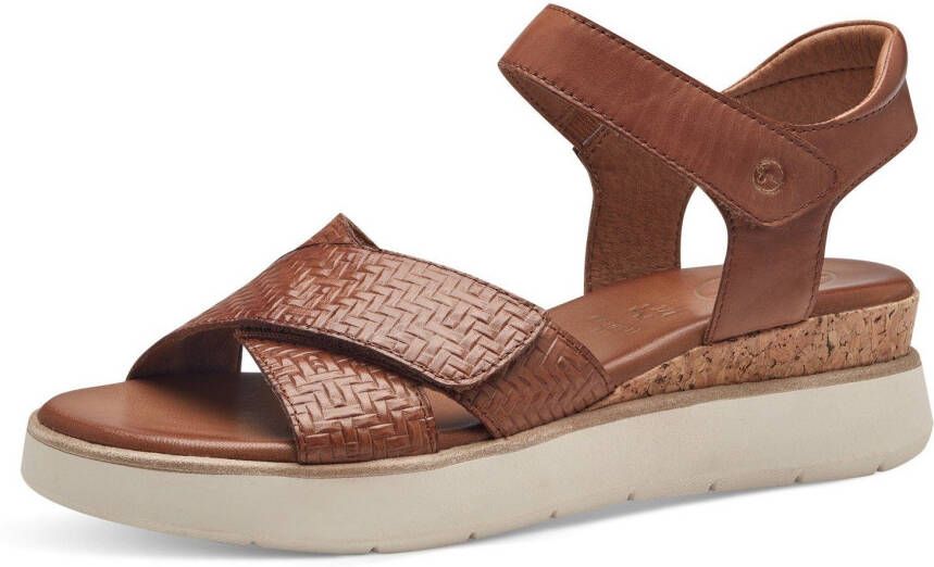 Tamaris COMFORT Sandaaltjes zomerschoen sandaal wig hak met twee klittenbandsluitingen