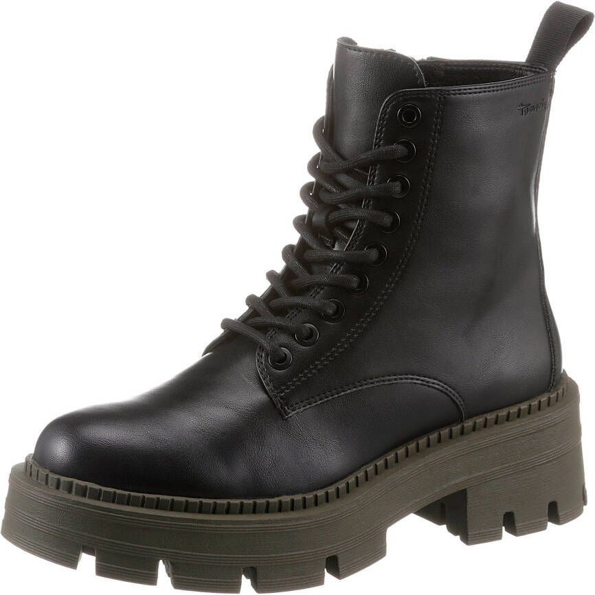 Tamaris Hoge veterschoenen met contrastkleurige loopzool - Foto 3