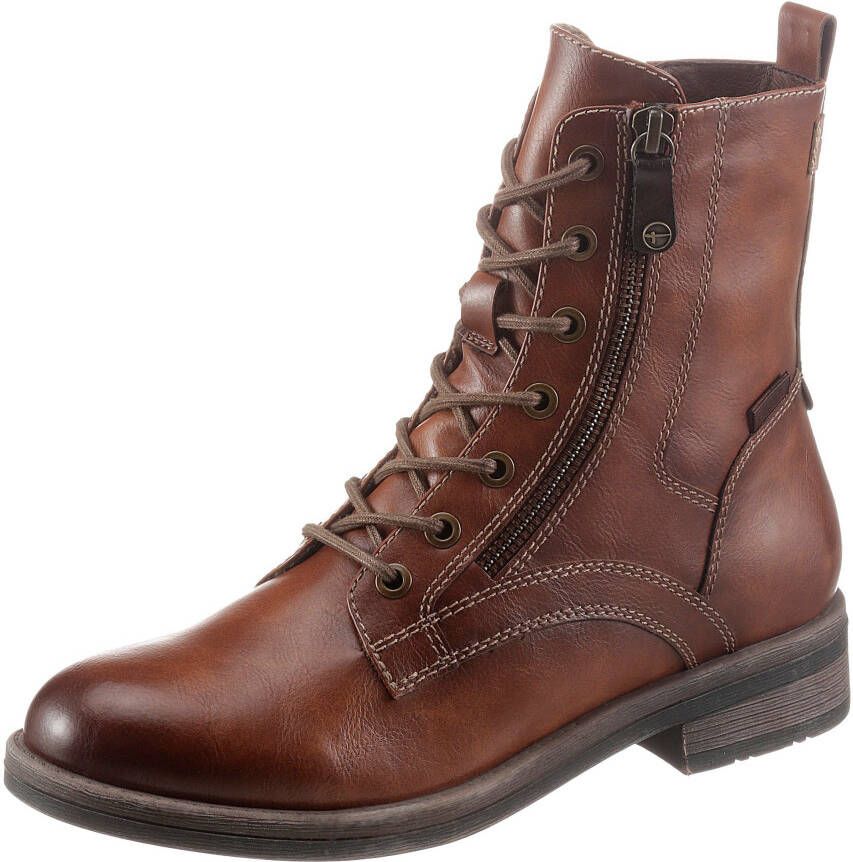 Tamaris Hoge veterschoenen SHAE blokhak veterschoenen laarsjes met decoratieve ritssluiting
