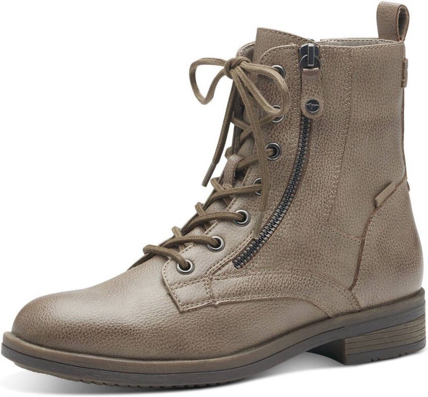Tamaris Hoge veterschoenen SHAE blokhak veterschoenen laarsjes met decoratieve ritssluiting - Foto 2
