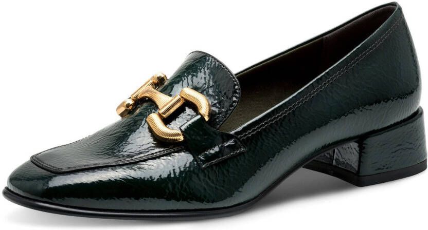 Tamaris Instappers blokhak pumps zakelijke schoen met modieuze siergesp