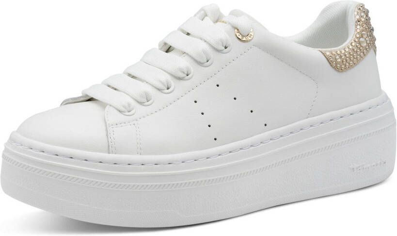 Tamaris Plateausneakers veterschoen halfhoge schoen met opvallende sierstenen op de hiel - Foto 3