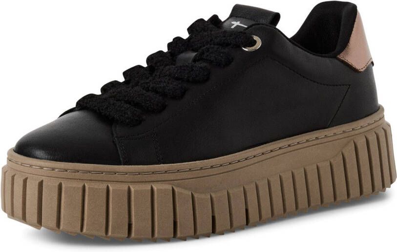 Tamaris leren damestrainers 1-23702-45 098 Damesschoenen M2370245 Zwart - Foto 3