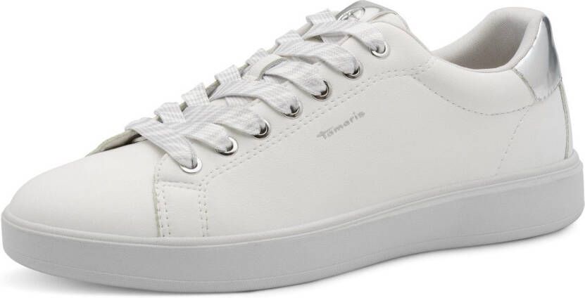 Tamaris Plateausneakers vrijetijdsschoen halfhoge schoen veterschoen in vegan verwerking