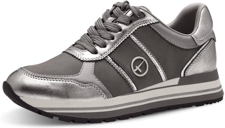 Tamaris Plateausneakers vrijetijdsschoen lage schoen veterschoen in vegan uitvoering