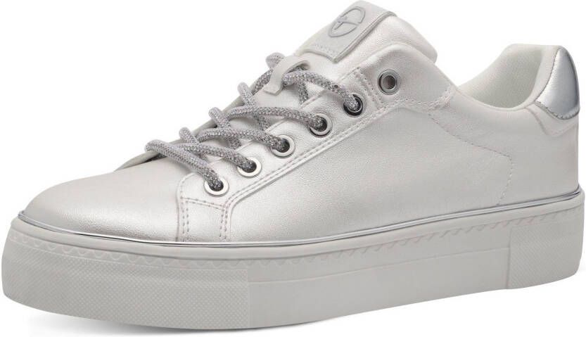 Tamaris Plateausneakers vrijetijdsschoen lage schoen veterschoen contrastafwerking aan de hak