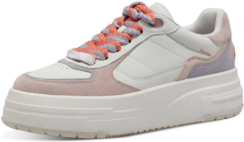 Tamaris Plateausneakers vrijetijdsschoen lage schoen veterschoen met gepolsterde schacht