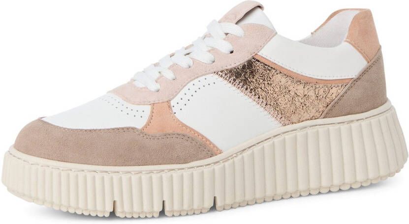 Tamaris Plateausneakers vrijetijdsschoen lage schoen veterschoen met touch-it-technologie