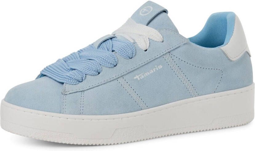 Tamaris Plateausneakers vrijetijdsschoen lage schoen veterschoen met zijlijk logo-opdruk