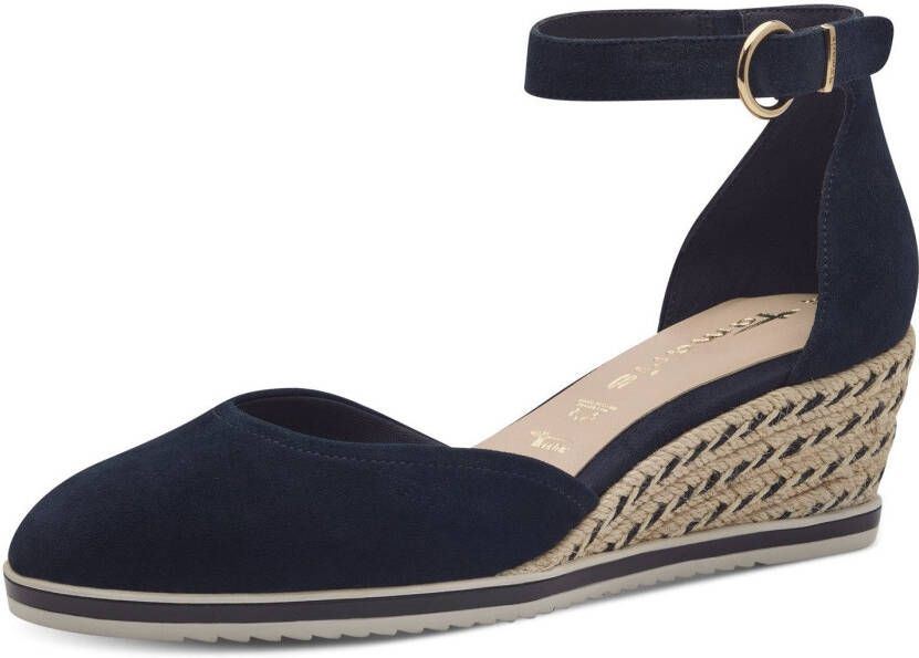 Tamaris Pumps met sleehak instapschoen bandjessandaal met modieuze jute-afwerking