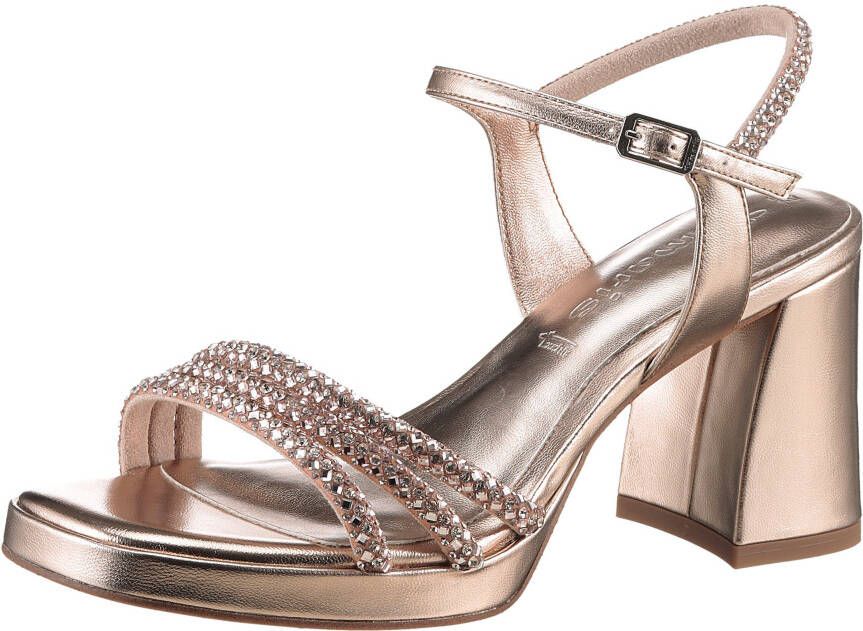 Tamaris Sandaaltjes blokhak avondschuh feestdagenschuh fonkelende strasssteentjes
