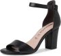Tamaris Zwarte Leren Hoge Hak Sandalen Black Dames - Thumbnail 4