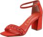 Tamaris Stijlvolle zwarte leren hoge hak sandalen Black Dames - Thumbnail 96