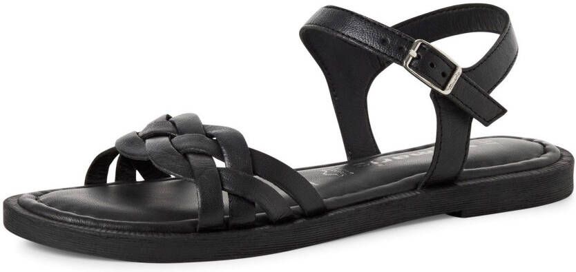 Tamaris Sandalen sandalette zomerschoen met riempjes in vlechtlook