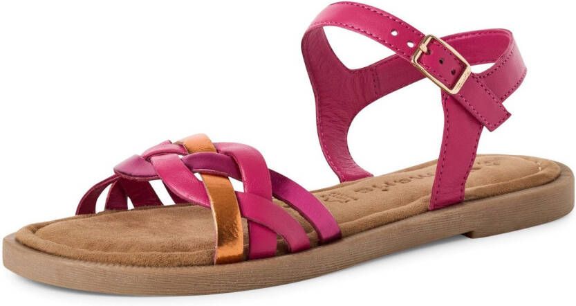 Tamaris Sandalen sandalette zomerschoen met riempjes in vlechtlook