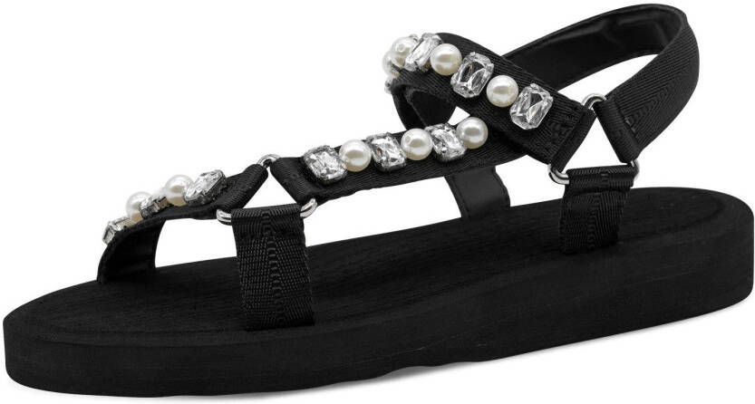Tamaris Sandalen sleehak plateau sandalette zomerschoen met sierstenen